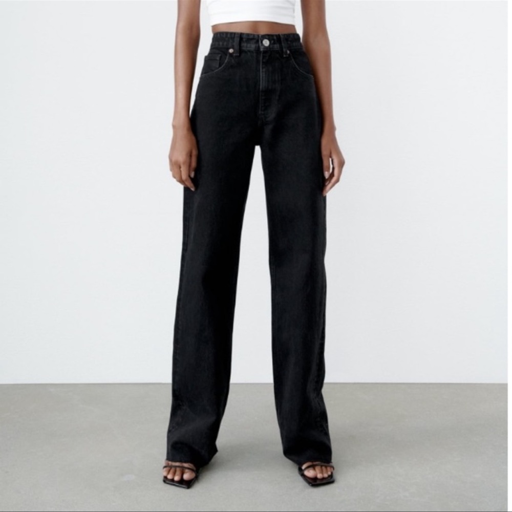 Zara wide leg Jeans Black 34